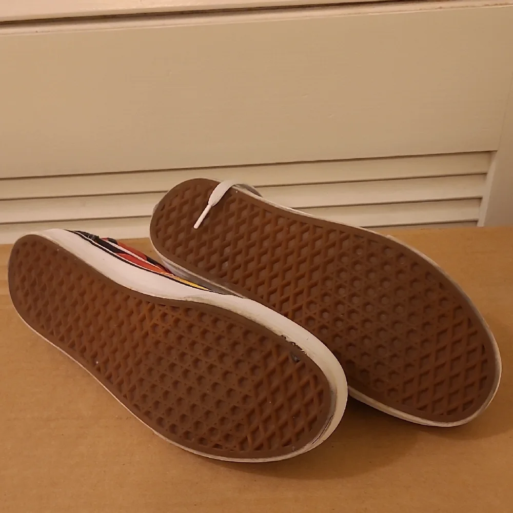 Vans Off The Wall Black, Yellow, Orange, and White Sneakers - Picture 6 of 6